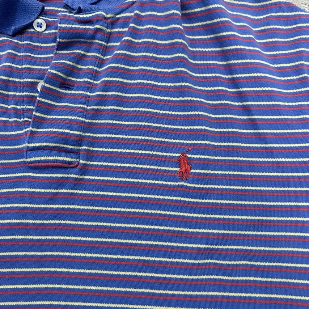 Polo By Ralph Lauren Men's Large Striped Polo Purple Blue